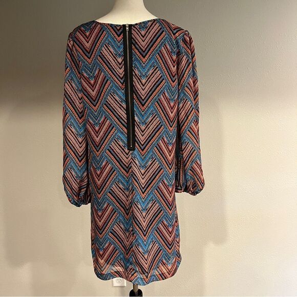 Fire Los Angeles geometric print long sleeve dress size XL - Picture 6 of 13
